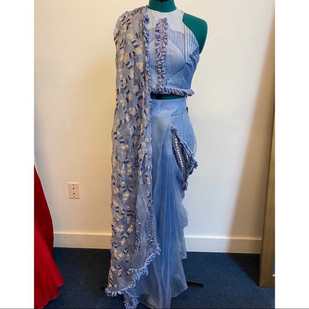 Fusion style pre-pleated Sari